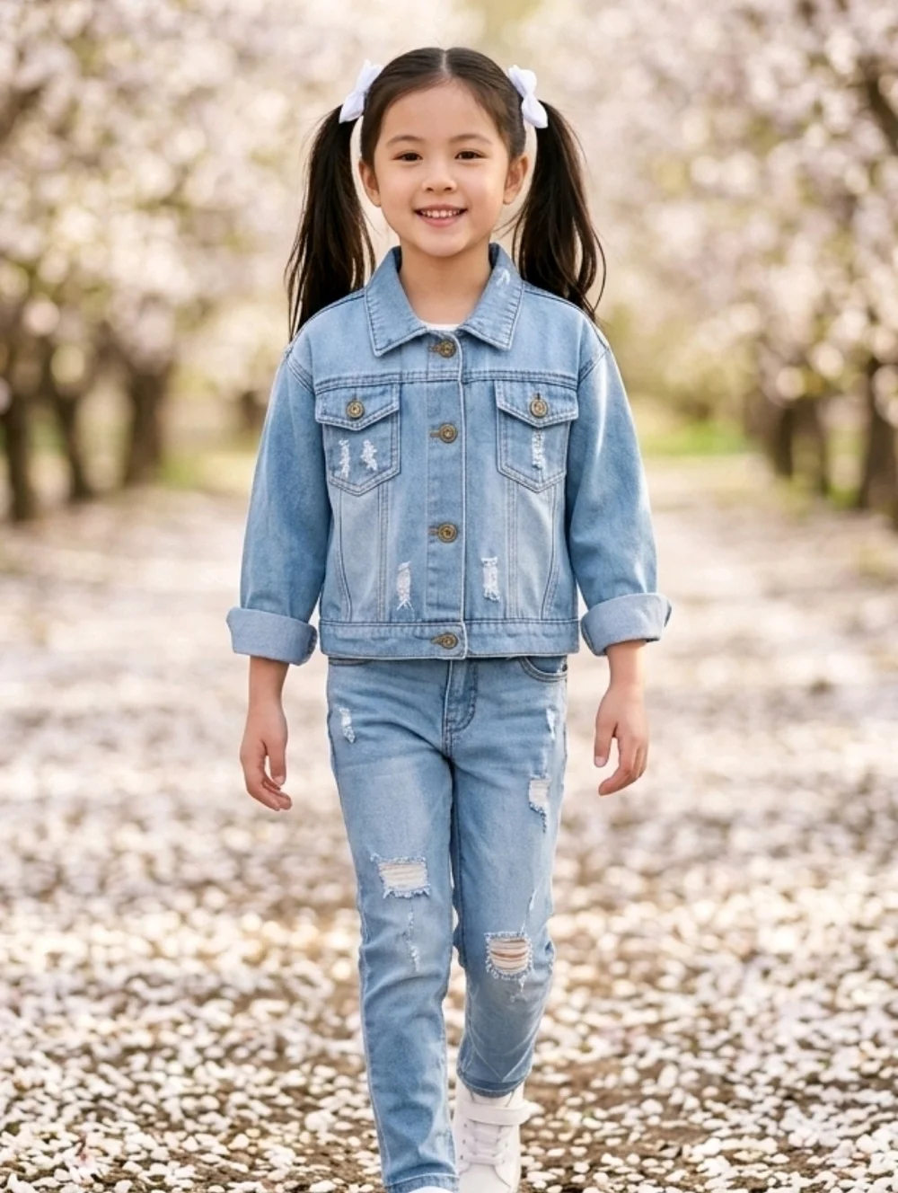 NWT Kids Distressed Denim Jacket Size 4T
